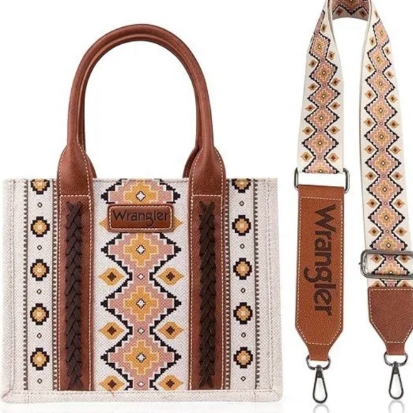 Wrangler Tan and Cream Patterned Tote - Picture 1 of 4